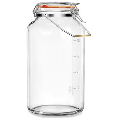 Qianfenie 1.5 Gallon Glass Jar with Lid, Large Glass Jar with Lid and Silicone Seal, Gass Storage Jar with Lids, Wide Mouth Jars Glass Container for Kitchen Food Storage(1 Pack) - Image 1