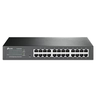 TP-Link 24 Port Gigabit Switch Easy Smart Managed Plug & Play Desktop/Rackmount Sturdy Metal w/ Shielded Ports Support QoS, Vlan, IGMP & LAG (TL-SG1024DE),Black - Image 1