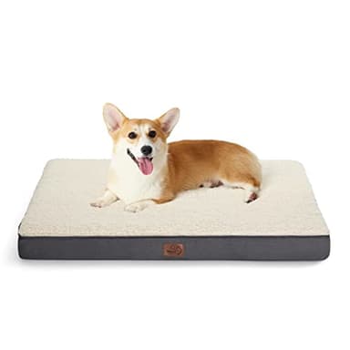 Bedsure Dog Bed Medium Size Dog - Comfy Flat Puppy Beds with Removable Washable Cover, Orthopedic Egg Crate Foam Pet Mat, Suitable for Pet Up to 30 lbs - Image 1