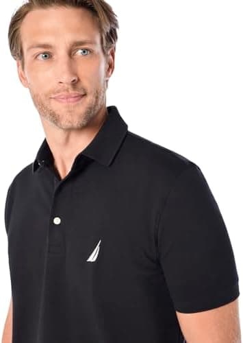 Nautica Men's Short Sleeve Solid Stretch Cotton Pique Polo Shirt - Image 6