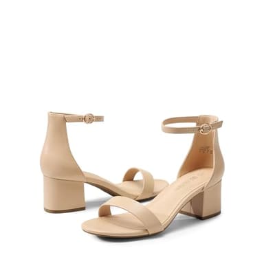 DREAM PAIRS Womens Low-Chunk Low Heel Pump Sandal,Size 8.5,Light Nude-Pu,LOW-CHUNK - Image 2
