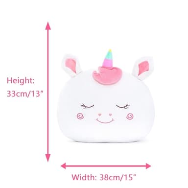 Lazada Stuffed Unicorn Pillow Plush Girl Toys Gift for Toddler for Girls White 15 Inches - Image 3