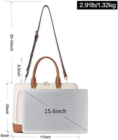 CLUCI Leather Briefcase for Women 15.6 Inch Laptop Business Computer Ladies Stylish Work Handbags Shoulder Bag - Image 5