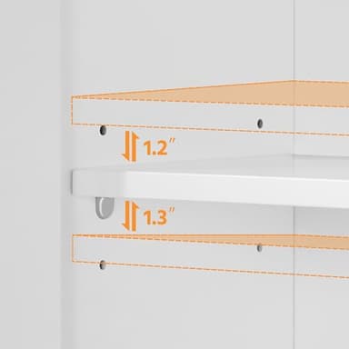 Yaheetech Over The Toilet Cabinet, Double Door Bathroom Storage Organizer, Toilet Rack with Inner Adjustable Shelf and Open Storage Shelf, White - Image 9