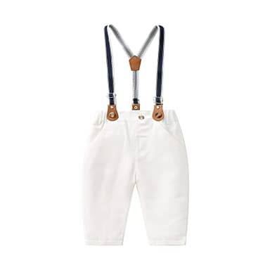 Boarnseorl Baby Boys Pants with Suspenders, 12-18M - Image 1