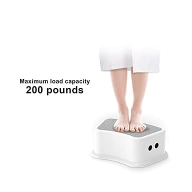 UNCLE WU 2 Pack Kids Step Stool - Toddler Step Up Stool for Kitchen - Bathroom Safety Bottom as Potty Training Stool - Slip-Resistant Surface1 Step Stool for Kids/Adult (Gray White) - Image 5