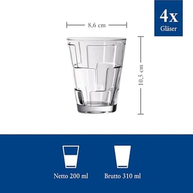 Villeroy & Boch Dressed Up Assorted Design Tumblers (Set of 4), 10.5 oz Capacity, Clear - Image 4