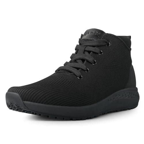 AEHAO Men's Non Slip Work Boots Slip Resistant Chef Shoes for Food Service Kitchen Restaurant Working Ankle Boot Casual Outdoor Walking Booties Waterproof,Black 8 - Image 1