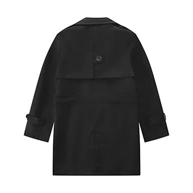 LJYH Big Boys Classic Peacoats Dress Coats Children Fall Toggle Trench Jackets Black 7/8yrs - Image 2