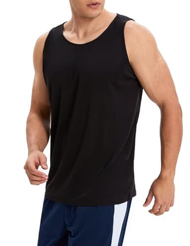 OYGSieg 6 Pack Men's Quick Dry Workout Tank Tops Breathable Gym Sleeveless Muscle Shirts for Active Men SetA M - Image 2