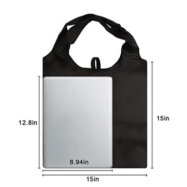 Aricsen 10 Pack Durable Colorful Folding Reusable Grocery Bags Handles Bulk Strong, Recycle Shopping Foldable Lightweight Kitchen Large Washable Pocket Nylon, Polyester Color Cloth Fabric - Image 5