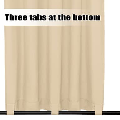 Easy-Going Outdoor Curtains Waterproof Windproof Weatherproof Curtain for Patio, Cabana, Porch, Pergola and Gazebo, Grommet Top and Tab Bottom Drape, 1panel, 54x96 inch, Beige - Image 5