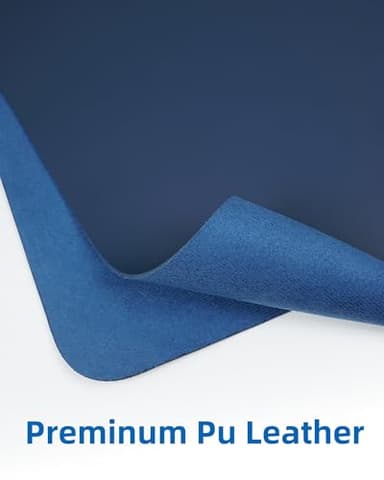 Leather Desk Pad Blotter,Mouse Pad,Office Desk Mat, Non-Slip PU Leather Desk mat,Large Desk mat,Waterproof Keyboard mat for Office/Home/Decor (Midnight Blue,35" x 17") - Image 2