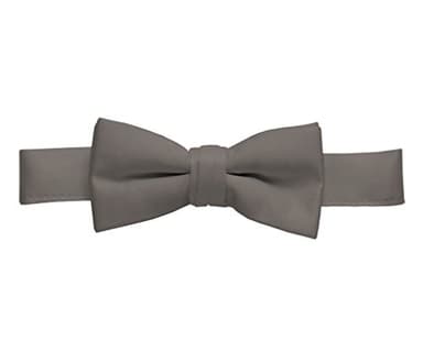HOLD'EM Bow Tie For Mens Satin look Solid Color Adjustable Pre-tied - Men Grey - Image 1