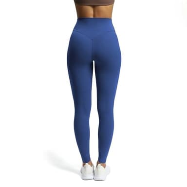 Aoxjox High Waisted Workout Leggings for Women Tummy Control Buttery Soft Yoga Metamorph Deep V Pants 26" (Bellwether Blue, Medium) - Image 5