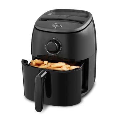 DASH Tasti-Crisp™ Electric Air Fryer Oven, 2.6 Qt., Black – Compact Air Fryer for Healthier Food in Minutes, Ideal for Small Spaces - Auto Shut Off, Analog, 1000-Watt - Image 1