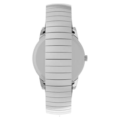 Timex Men's Easy Reader 35mm Day-Date Watch – Silver-Tone Case White Dial with Silver-Tone Expansion Band - Image 2