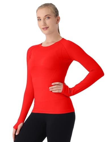 MathCat Seamless Workout Shirts for Women Long Sleeve Yoga Tops Sports Running Shirt Breathable Athletic Top Slim Fit - Image 1