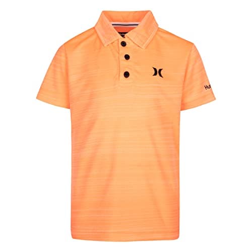 Hurley boys H20-dri Polo T Shirt, Bright Mango Heather, Large US - Image 1