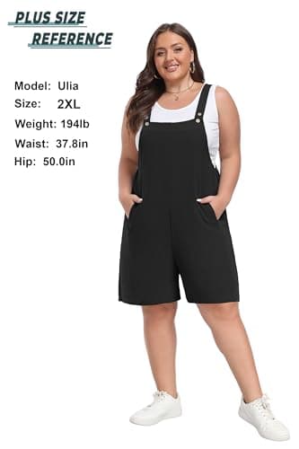 Lepunuo Short Jumpsuits for Women Casual Summer Rompers Sleeveless Adjustable Baggy Overalls with Pockets - Image 5