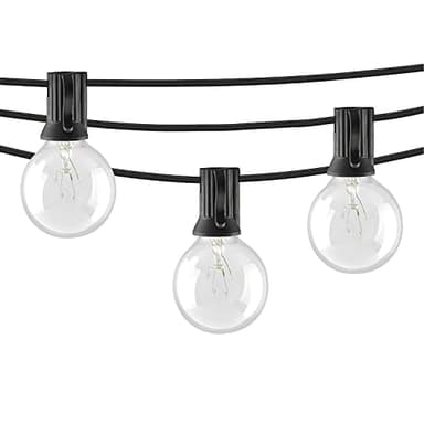 Beams 1W G40 Globe Bulb LED Weatherproof Indoor/Outdoor String Lights, 25 ft, Black - Image 2