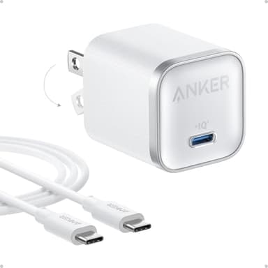 Anker Nano 45W Type C Charger Fast Charging, Compact and Foldable Plug USB C Charger Block for iPhone 17/16 Series, MacBook, Pixel 9, iPad, Samsung Galaxy S25 Ultra / S24 Series (6 ft Cable Included) - Image 1