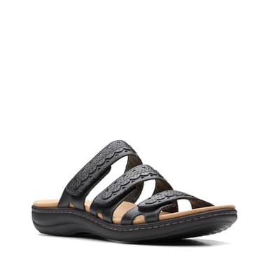 Clarks Collection Women's Laurieann Cove flats-sandals, Black Leather, 7.5 Medium US - Image 3