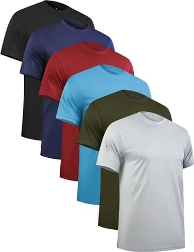 OYGSieg 6 Pack Workout Shirts for Men Short Sleeve Athletic Active Tops Quick Dry Crew Neck T Shirt for Running XL - Image 1
