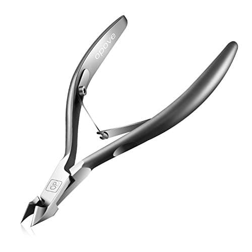 Cuticle Trimmer 3/4 Jaw Extremely Sharp Cuticle Nippers Scissors Stainless Steel Clippers Cutter Remover Pedicure Manicure Nail Tool, opove X7, Space Gray - Image 1