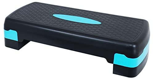 Fitvids Adjustable Workout Aerobic Stepper Step Platform Trainer, 27-Inch, Black/Blue - Image 1