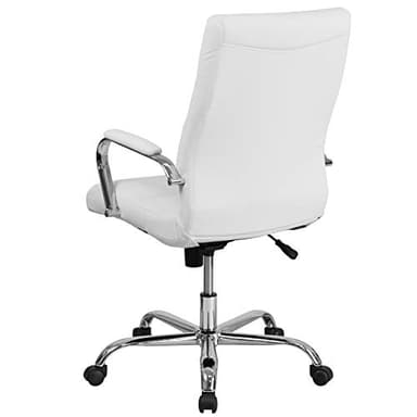 Flash Furniture Whitney High-Back Swivel LeatherSoft Desk Chair with Padded Seat and Armrests, Adjustable Height Padded Office Chair, White/Chrome - Image 10