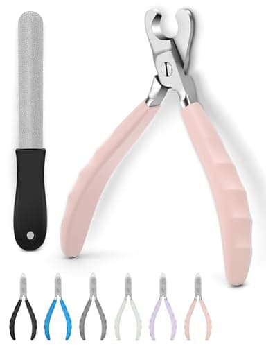 heouvo Heavy Duty Dog Nail Clippers -【Cuts Thick Nails Like Butter】【Upgraded Large Opening】 Professional Toenail Trimmer Razor Sharp Blade for Medium to Giant Breed (Pink) - Image 1