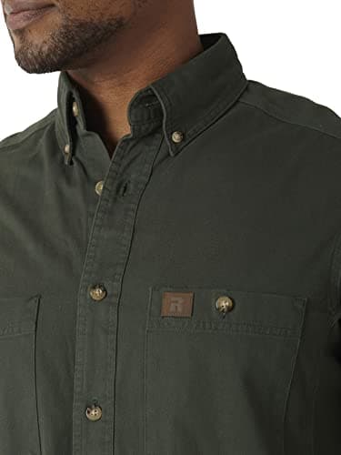 Wrangler Riggs Workwear Men's Big Logger Twill Long Sleeve Workshirt, Forest Green, 2X Tall - Image 3