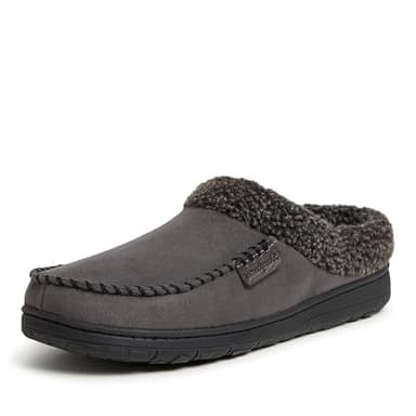 Dearfoams mens Indoor/Outdoor Breathable Memory Foam Clog Offered in Wide Widths Slipper, Pavement, X-Large Wide US - Image 1