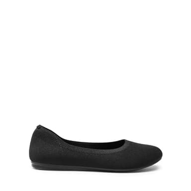 DREAM PAIRS Ballet Flats Shoes for Women, Foldable Knit Women's Flats with Arch Support, Comfortable Shoes for Women Dressy Casual Work Office,Size 10,Black,SDFA2423W - Image 2
