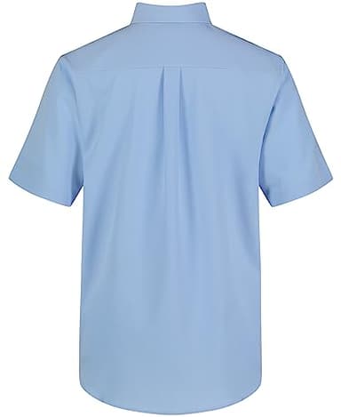 Nautica Boys' School Uniform Short Sleeve Performance Oxford Button-Down Shirt, Ox Blue, 10-12 Husky - Image 2