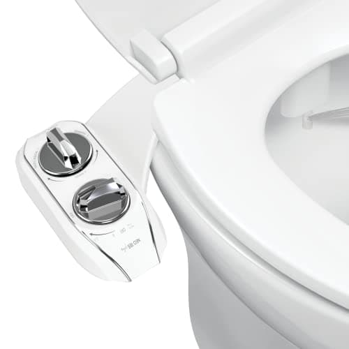 LUXE Bidet NEO 185 Plus - Dual Nozzle, Non-Electric Bidet Attachment for Toilet Seat, Patented Slide-In Install, 360° Self-Clean, EZ-Lift to Clean, Feminine & Rear Wash (Chrome) - Image 1