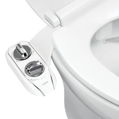 LUXE Bidet NEO 185 Plus - Dual Nozzle, Non-Electric Bidet Attachment for Toilet Seat, Patented Slide-In Install, 360° Self-Clean, EZ-Lift to Clean, Feminine & Rear Wash (Chrome) - Image 1