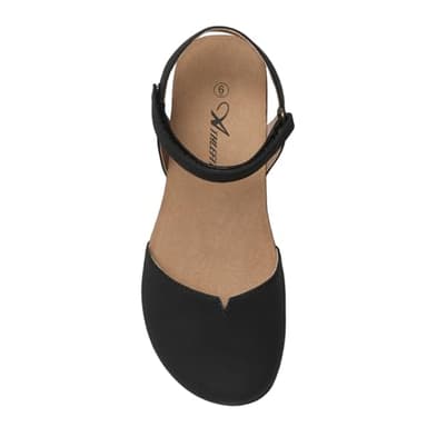 Athlefit Women's Closed Toe Sandals Comfort Cork Footbed Arch Support Flat Sandals Black Size 8.5 - Image 2