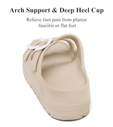 Women Platform Sandals with Arch Support, Adjustable Buckle EVA Arch Support Sandal, Comfort Foam Slide Lightweight Thick Soles - Image 4