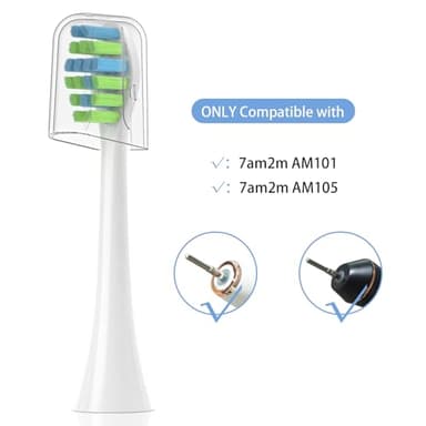 YMPBO 10 Pack Toothbrush Replacement Heads Compatible with 7AM2M AM100/AM105/AM111 Electric Toothbrush, Soft Brush Bristles, White - Image 2