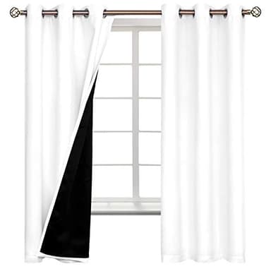 BGment White Blackout Curtains 63 Inch Long - Black Out Curtains for Bedroom Thermal Insulated Grommet Total Room Darkening Window Drapes for Summer Heat Blocking, 2 Panels, 42 x 63 Inch - Image 8