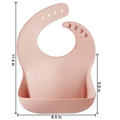 PandaEar Silicone Baby Bibs Set of 3 for Toddlers, BPA Free Waterproof Adjustable Feeding Bib with Large Pocket Food Catcher (Pink) - Image 2