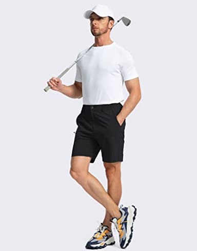 Pinkbomb Men's Golf Shorts with 6 Pockets Stretch Quick Dry Hiking Work Dress Shorts for Men (Black, Large) - Image 5