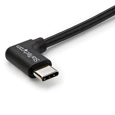 StarTech.com Right Angle USB-C Cable - 1m / 3 ft - Reversible - M/M - USB Type C Cable - USB-C Charge Cable - USB C to USB C Cable (USB2CC1MR), Black - Image 2