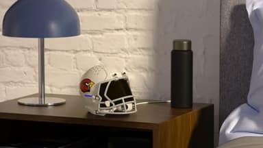 NFL Echo Dot Bundle: Includes Echo Dot | Glacier White and Limited-Edition NFL Helmet Stand | Arizona Cardinals - Image 2