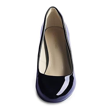 DREAM PAIRS Women's Dress Comfortable Low Heel Pump Shoes,Size 8,Navy/Pat,LUVLY - Image 4