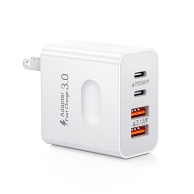 USB C Charger Block, 40W 4-Port USB-C Wall Charger Fast Charging Dual Port USBC Power Adapter+Double USB Wall Plug Multiport Brick Type C Block for iPhone 15 14 13 12 11 Pro Max XS XR, iPad, Samsung - Image 1