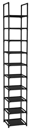FIDUCIAL HOME 10 Tiers Shoe Rack Space Saving Vertical Single Pairs Sturdy Shoe Shelf Storage Organizer - Image 1