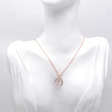 Paialco Rose Gold Plated Sterling Silver Letter D Initial Pendant Necklace for Women - Image 6